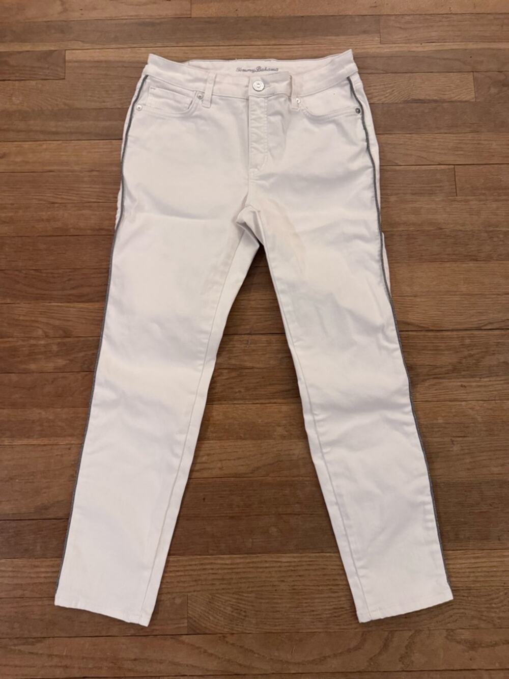 Tommy Bahama Women's Ella Twill High Rise Ankle Pants - Size 2
 b23